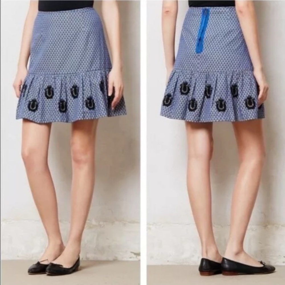 Anthropologie  Flounced Ruffled  Skirt